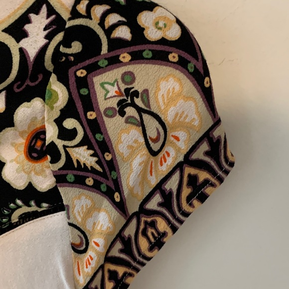 Anthropologie White Tunic with Black Fringe tapestry pattern XS NWOT - Picture 5 of 9